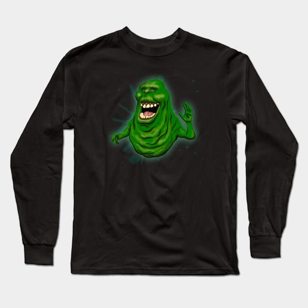 Slimer Long Sleeve T-Shirt by PopArtCult